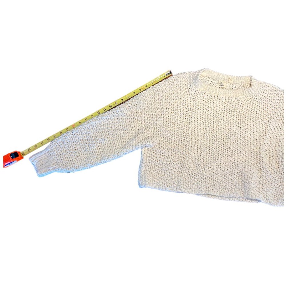 Fisher Project100% Cotton  Chunky Knit Cropped Cream sweater Size S/P - Picture 8 of 10